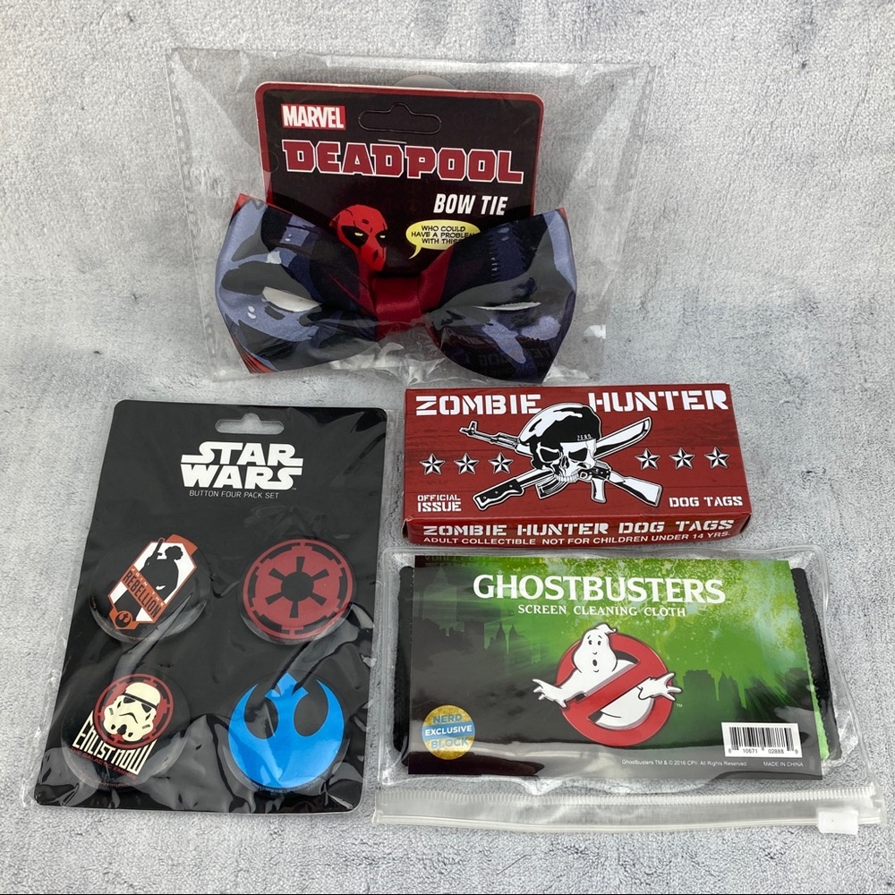 Nerd Block Mixed Collection Ghost Busters - Star Wars - Zombie Hunter - Deadpool